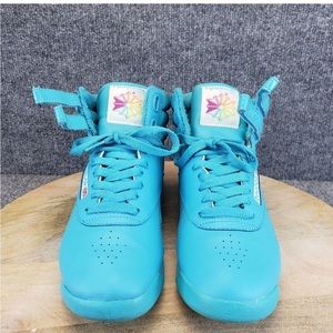 Reebok Freestyle F/S Women's Size 8.5 Blue High Top Sneakers Shoes J93474